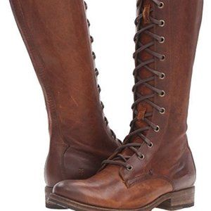 Frye Melissa Lace Up Boots Cognac Brown 8 Womens Tall Leather $458 Nordstrom